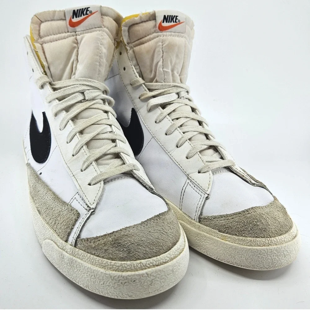 Nike Blazer Mid '77 Vintage White‎ Black High Top Basketball Shoes Men's Size 13